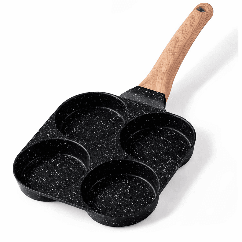 Sarten Antiadherente De Cuatro Divisiones Para Huevos Fritos Negro 0