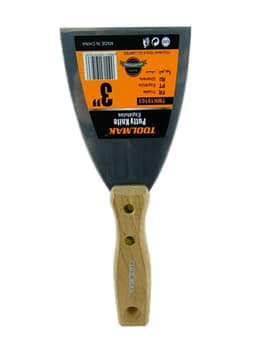 Espatula Recta Mango De Madera 3 Pulgadas Toolmak Tmk19103 Naranjo