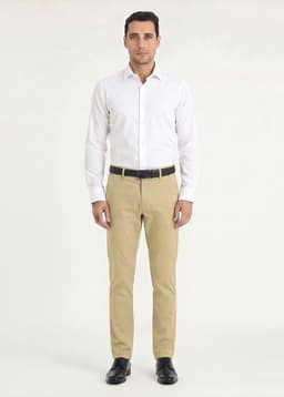 Pantalon Casual Chino Slim Beige Claro 34/32
