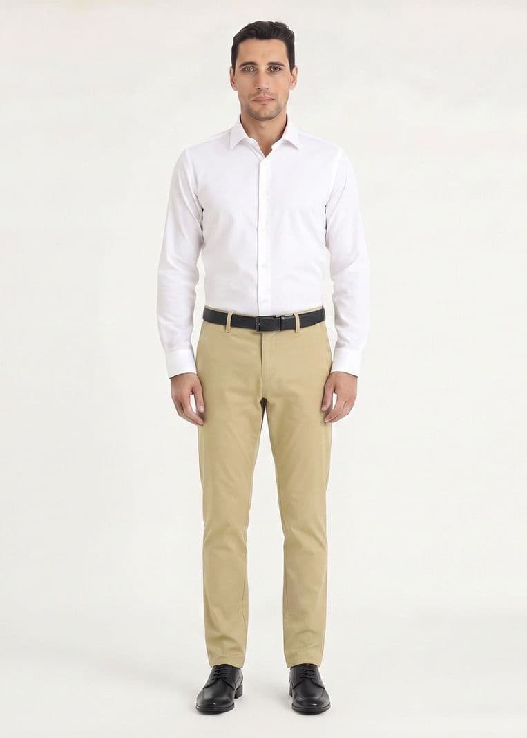Pantalon Casual Chino Slim Beige Claro 36/32