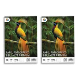 2x Papel Fotografico 180g A4 Inkjet - Calidad Profesional - 100 Hojas c/u Inkjet