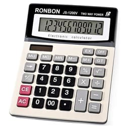 Pack 2 Calculadora Ronbon JS-1200V de 12 Digitos con Pantalla Grande Blanco