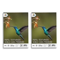 Papel Lino A4 260g x100 Hojas - Textura Premium Doble Cara