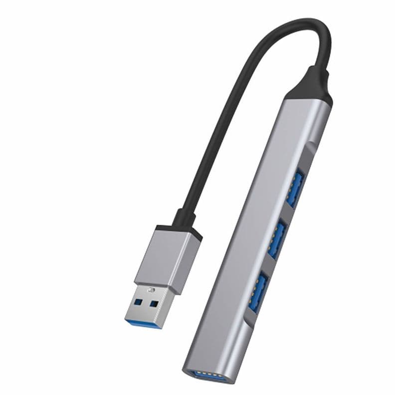 Adaptador USB 3.0 de 4 Puertos - Conector USB-A Gris
