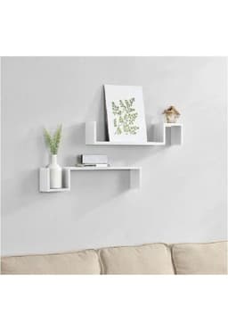 Repisas Flotantes Modernas Modelo 5 Set de 2 Repisas Blanco