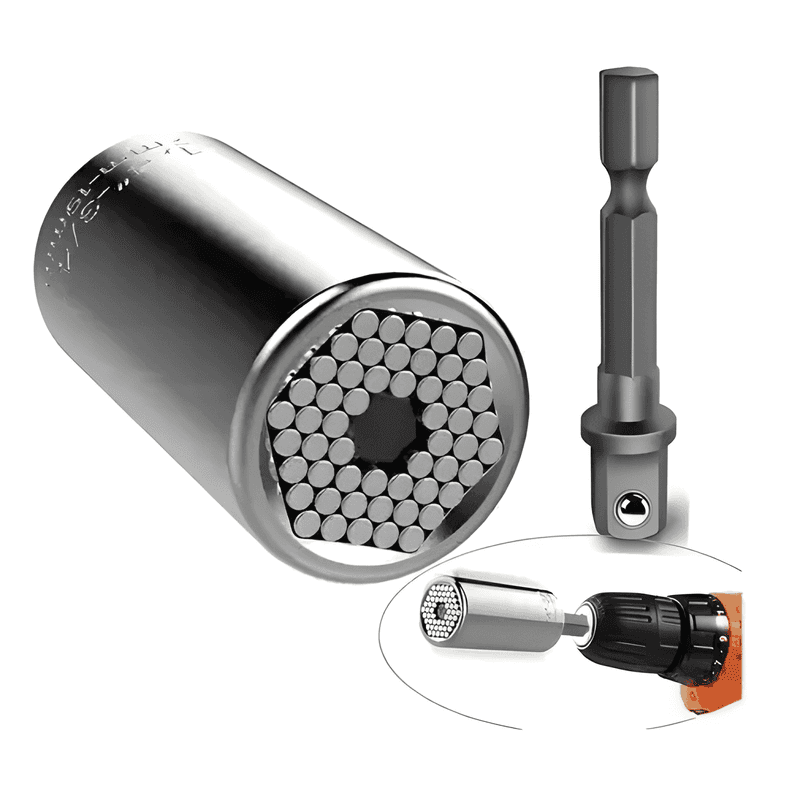 Llave de dado universal acero cromado 7-19mm polivalente