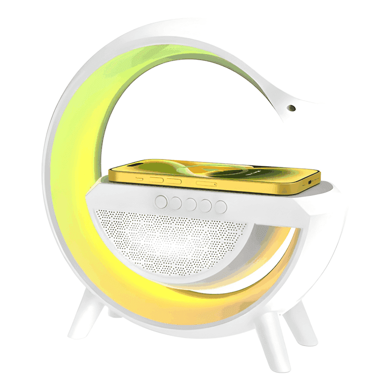 Parlante bluetooth lampara cargador inalambrico rgb Blanco