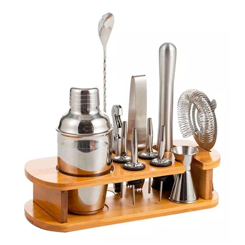 Kit De Utensilios De Cocteleria C/coctelera De 750ml, 12 Pzs
