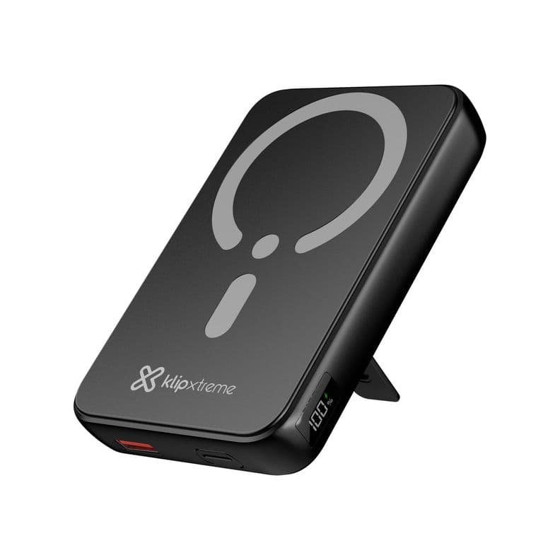 Klipxtreme Powerbank pantalla magnetica WLSS Charg 10.000mAh Negro