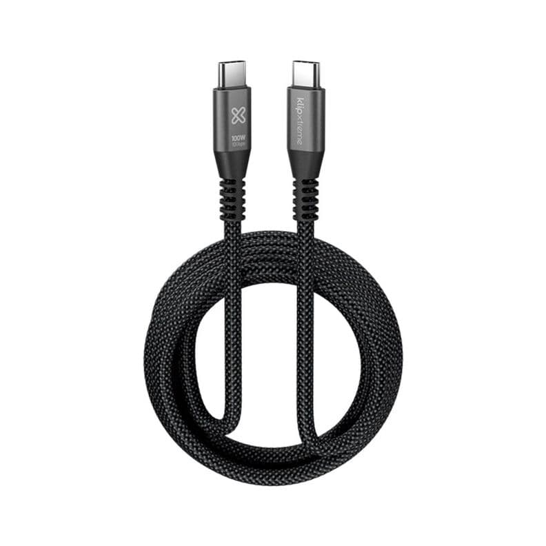Klip Xtreme Cable Trenzado USB-C PowerGo 650 100W 3m 10 GBPS Negro