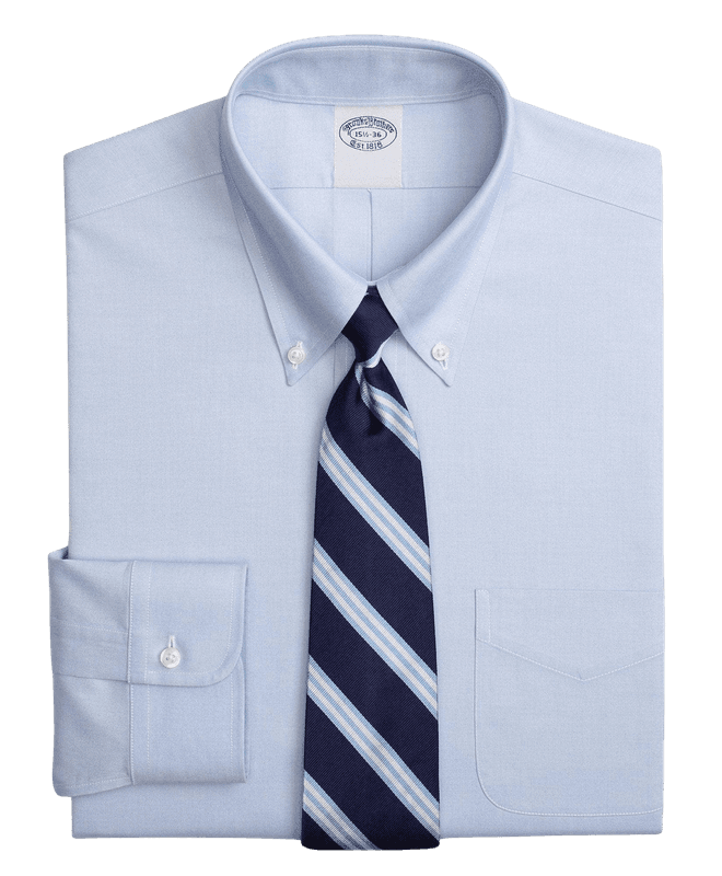 Camisa Stretch No-Iron Oxford Button-Down Collar Cyan Celeste 15 1/2 33