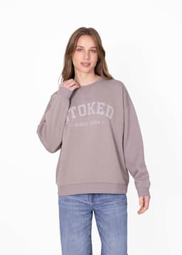 Poleron Oldschool Stoked V26 Mujer Cafe Claro XS