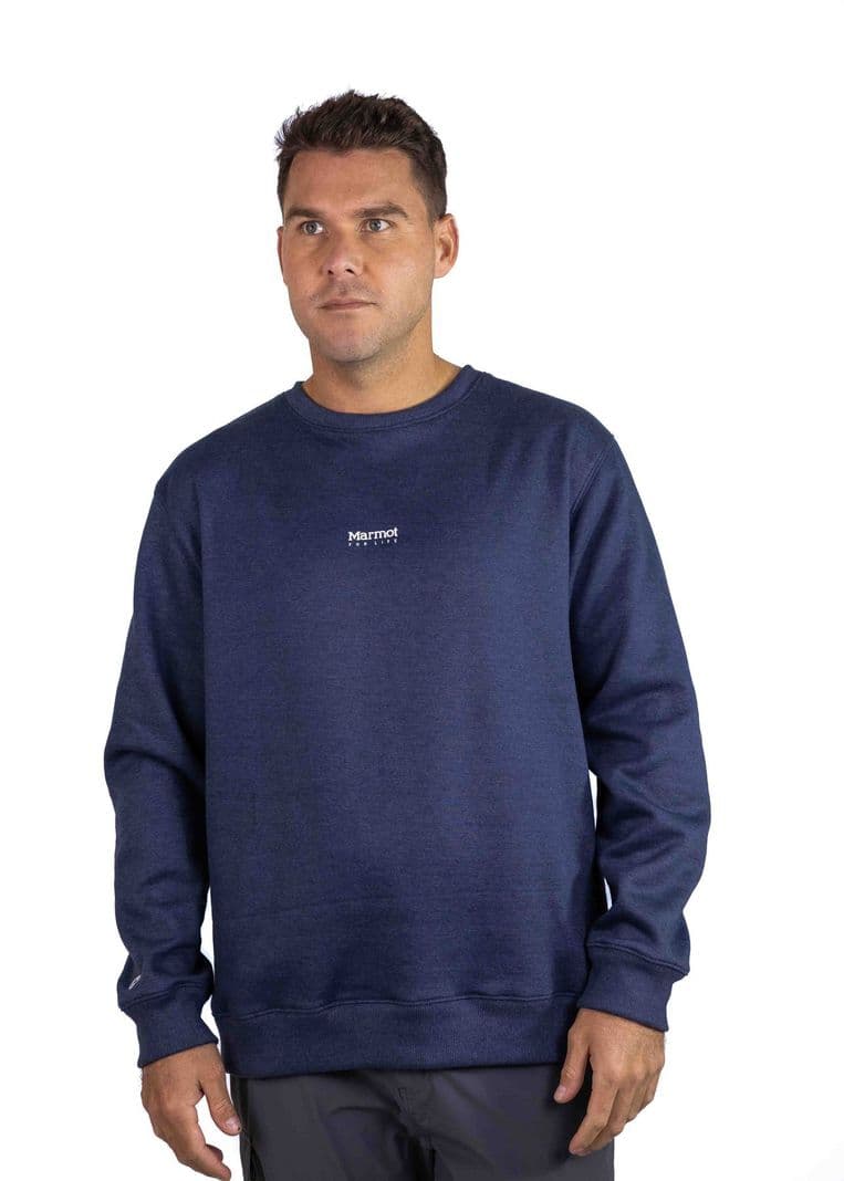 Poleron Marmot Hombre Mini Logo Crew Azul V25 S