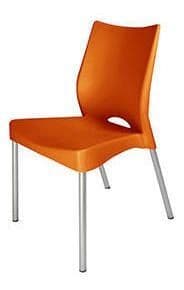 Silla Plastica Naranja Con Patas Metalicas Y Filtro Uv Dvp