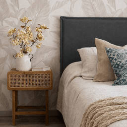 RESPALDO DE CAMA - SUPER KING - CON FUNDA LAVABLE - MODELO PESTANA - LINO BAHIA GRIS