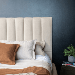 RESPALDO DE CAMA - 2 PLAZAS - MODELO TUBULAR - VELVET COLOR BEIGE