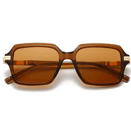 Lentes De Sol Sh501092 Retro Cuadrado Para Mujer Uv400 Cafe