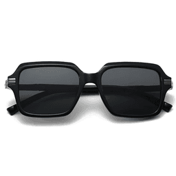 Lentes De Sol Sh501092 Retro Cuadrado Para Mujer Uv400 Negro Mate