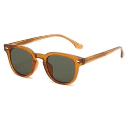 Lentes De Sol Sh509268 Remaches Cuadrado Unisex Tr90 Uv400 Cafe