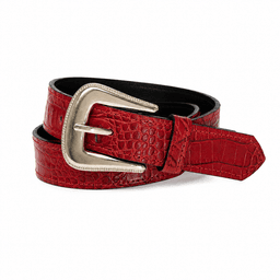 Cinturon Cuero Genuino Anturia Rojo XS