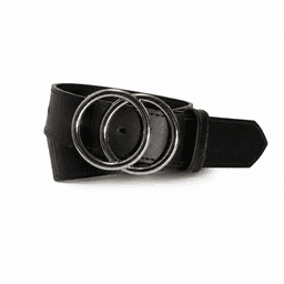Cinturon Cuero Genuino Malvarrosa Negro XS