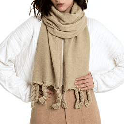 Maxi Bufanda Rectangular Lisa Nicoletta Beige