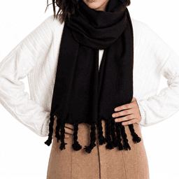 Maxi Bufanda Rectangular Lisa Nicoletta Negro