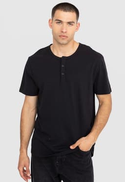 Polera Henley Black Black Bubba Negro M