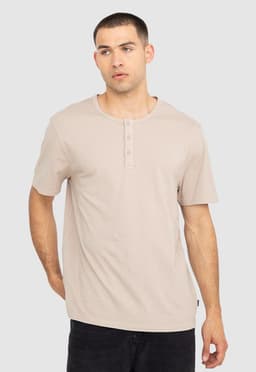 Polera Henley Beige Black Bubba XXL