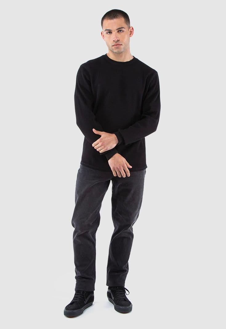 Crewneck Waffle Summer Black Black Bubba Negro S