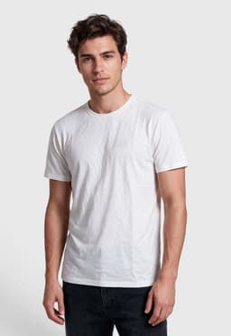 Polera Slub Cotton Manga Corta Blanca Black Bubba Blanco L