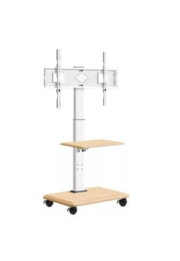 Soporte base TV con ruedas tipo Pedestal rack 32" a 70" Blanco