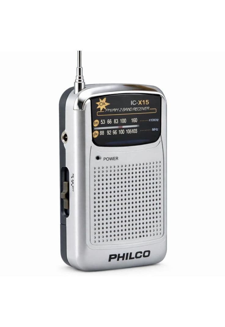 Radio Portatil Philco IC-X15 AM/FM con Antena Telescopica Gris