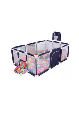 Corral Seguridad Bebes Con Aro De Basquet - Porteria futbol Azul