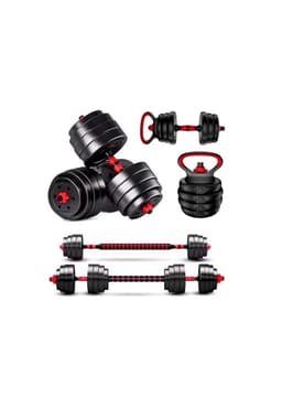 Set Mancuernas y Barra Ajustable 30 kg Entrenamiento Fitness Negro