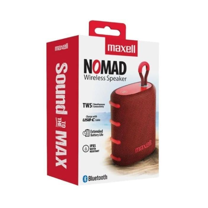 Parlante Bluetooth Maxell Portatil Modelo BT-NOMAD Rojo