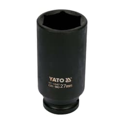 Dado De Impacto Largo Hexagonal 1/2'' 27mm - Yato Negro
