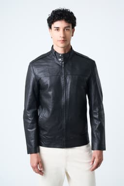 Velez Chaqueta Bosa De Cuero Hombre Fit Semi Holgado Negro S