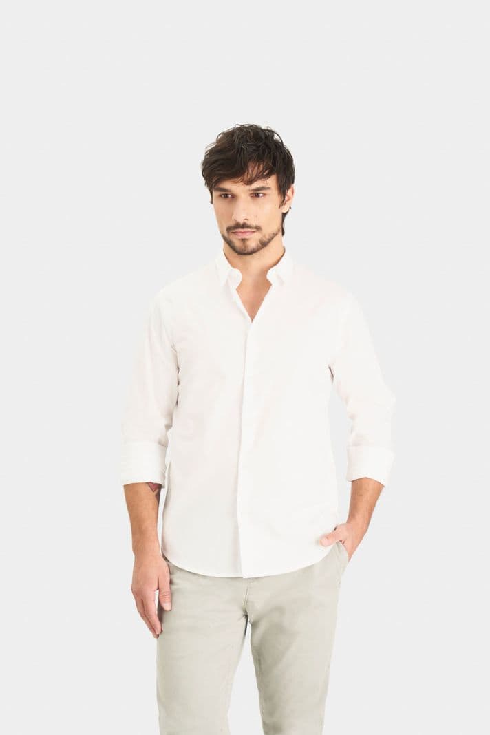 Velez Camisa En Popelina Para Hombre Semifitted Blanco M