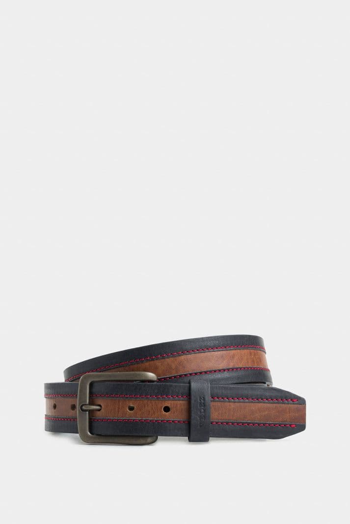 Velez Cinturon Unifaz Soft Cuero Hombre Punta Trapecio Azul Oscuro 40