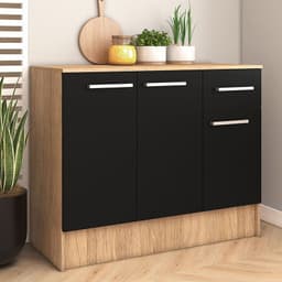 MUEBLE BASE MADRI NEGRO 3 PUERTAS 1 CAJON