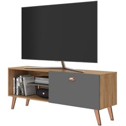 RACK TV ORBIS 60 PULGADAS 1 PUERTA CAFE GRIS