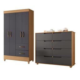 COMBO CLOSET 4P+COMODA DOB GRAP Gris