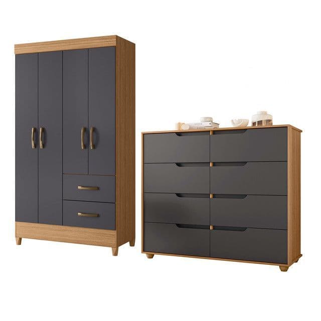 COMBO CLOSET 4P+COMODA DOB GRAP Gris