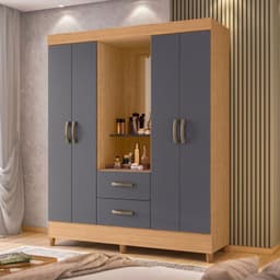 CLOSET CAPELINA GRIS 4 PUERTAS 2 CAJONES