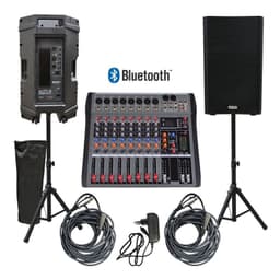 KIT DE AMPLIFICACION MIXER 8 CANALES + 2 CAJAS ACTIVAS GEMINI GE-158