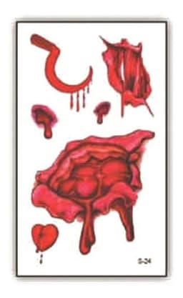 Tatuaje Temporal Halloween Cosplay Disfraz - Herida - 4f Rojo