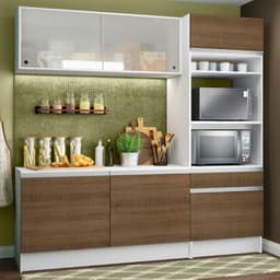 Kit Muebles de Cocina Madesa Topazio Pop 180 cm Blanco/Marron Cafe