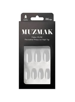 MUZMAK - Unas Press On Cool Gray Coffin 36 U.