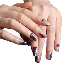 Unas Sticker Efecto Gel Tiolla Newtro Marble Blue
